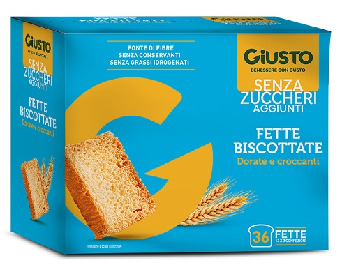 GIUSTO SENZA ZUCCHERO FETTE BISCOTTATE 300 G - farmaidea24.com