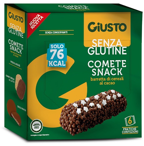 GIUSTO SENZA GLUTINE COMETE SNACK 6 CONFEZIONI DA 20 G - farmaidea24.com