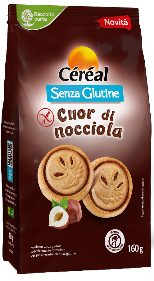 CEREAL SENZA GLUTINE CUOR DI NOCCIOLA 160 G - farmaidea24.com