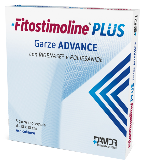 FITOSTIMOLINE PLUS GARZE ADVANCE IMPREGNATE 10X10 CM 5 PEZZI - farmaidea24.com