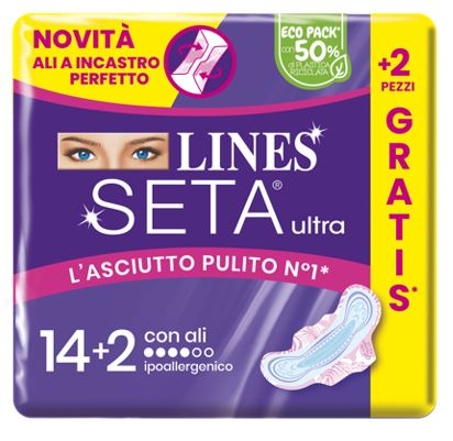 LINES SETA ULTRA ASSORBENTI ALI CP 14+2 PEZZI - farmaidea24.com