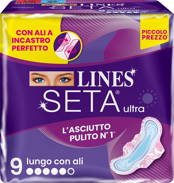 LINES SETA ULTRA ASSORBENTI LUNGO ALI DWCT 9 PEZZI - farmaidea24.com