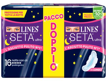 LINES SETA ULTRA ASSORBENTI NOTTE VP DWCT 16 PEZZI - farmaidea24.com