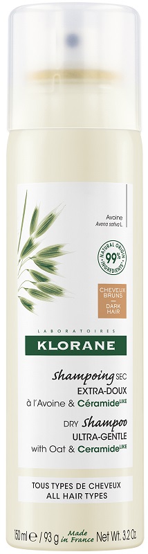 KLORANE SHAMPOO SECCO EXTRA DELICATO AVENA&CERAMIDE CAPELLI SCURI 150 ML - farmaidea24.com