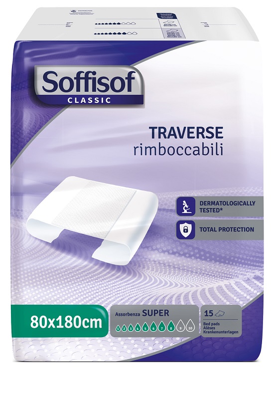 TRAVERSA PER INCONTINENZA SOFFISOF CLASSIC 8 GOCCE 80 X 180 15 PEZZI - farmaidea24.com