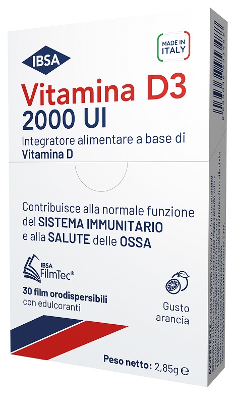 VITAMINA D3 IBSA 2000 UI 30 FILM ORODISPERSIBILI - farmaidea24.com