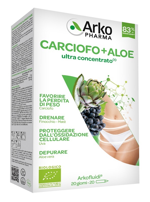 ARKOFLUIDI CARCIOFO+ALOE VERA 20 FLACONCINI 200 G - farmaidea24.com