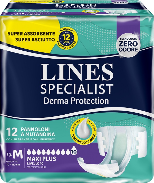 PANNOLONE MUTANDINA LINES SPECIALIST DERM AP M 12 PEZZI - farmaidea24.com