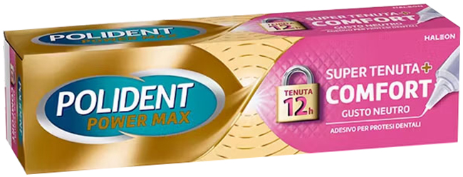 CREMA ADESIVA PROTESI DENTALI POLIDENT POWER MAX SUPER TENUTA+COMFORT 40 G - farmaidea24.com