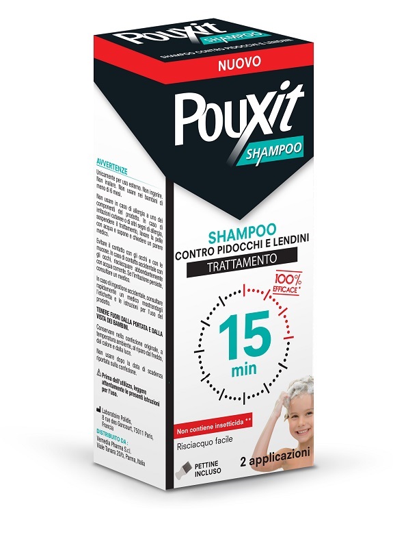 SHAMPOO CONTRO PIDOCCHI E LENDINI POUXIT TRATTAMENTO CON PETTINE INCLUSO 200 ML - farmaidea24.com