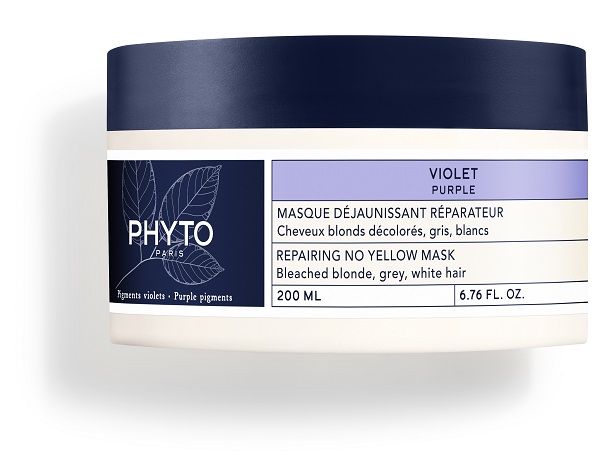PHYTO PARIS VIOLET MASCHERA ANTI GIALLO RIPARATRICE PER CAPELLI BIONDI DECOLORATI GRIGI BIANCHI 200 ML - farmaidea24.com