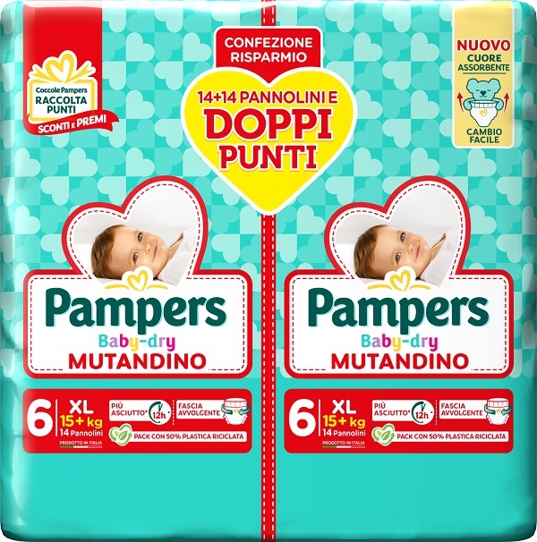 PAMPERS BABY DRY PANNOLINO MUTANDINA XL DUO DOWNCOUNT 28 PEZZI - farmaidea24.com