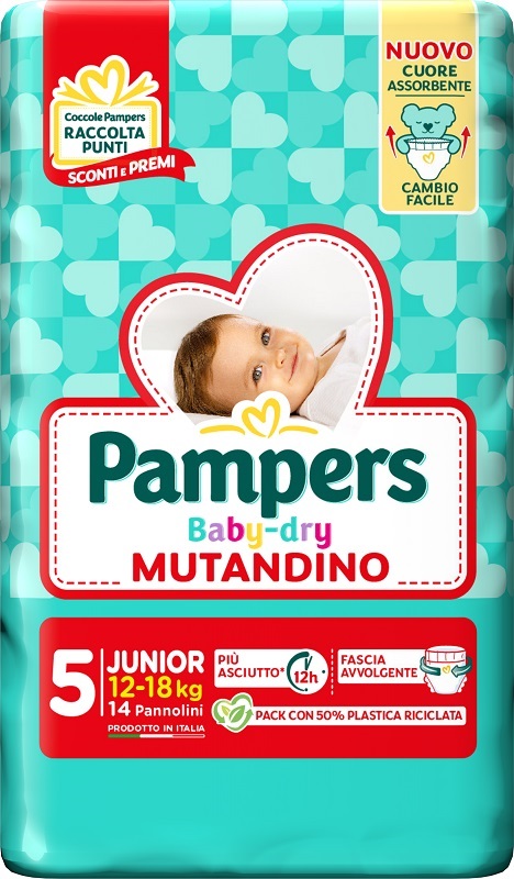 PAMPERS BABY DRY PANNOLINO MUTANDINA JUNIOR SMALL PACK 14 PEZZI - farmaidea24.com