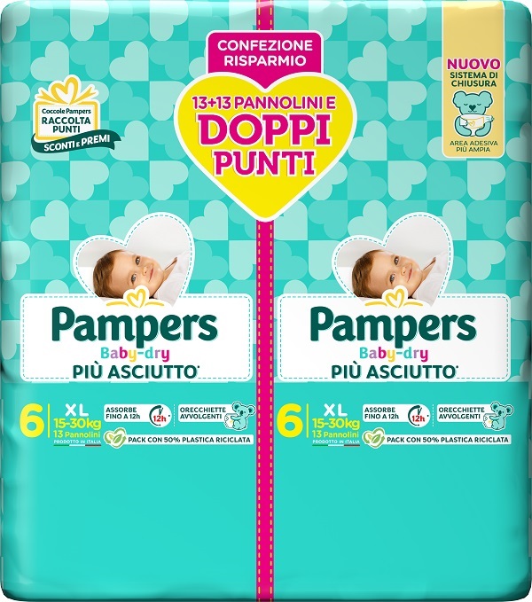 PAMPERS BABY DRY PANNOLINO DUO DOWNCOUNT XL 26 PEZZI - farmaidea24.com