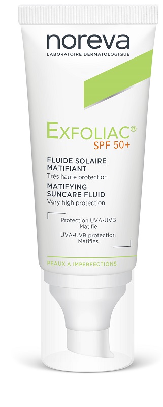 EXFOLIAC FLUIDE SOLAIRE MATIFIANT SPF50+ 40 ML - farmaidea24.com