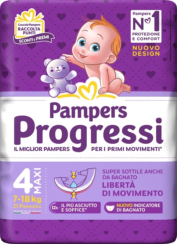 PAMPERS PROGRESSI MAXI 21 PEZZI - farmaidea24.com