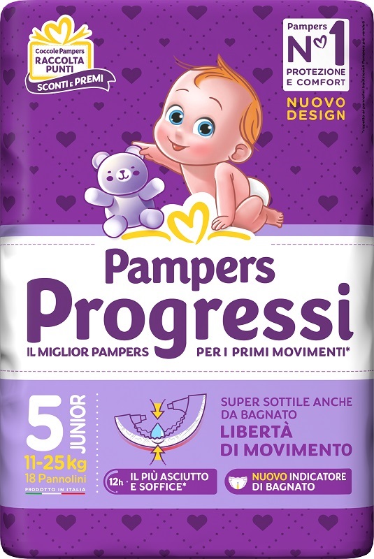 PAMPERS PROGRESSI JUNIOR 18 PEZZI - farmaidea24.com