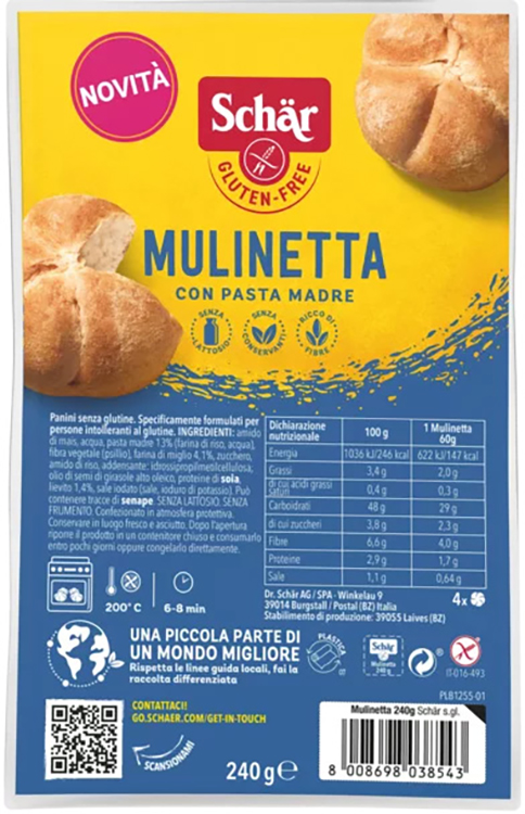 SCHAR MULINETTA 4 PEZZI DA 60 G - farmaidea24.com