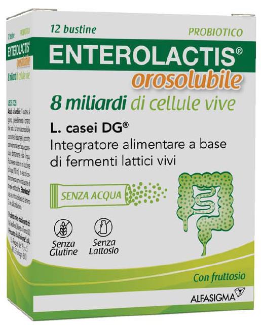 ENTEROLACTIS OROSOLUBILE 12 BUSTINE 8 MILIARDI DI CELLULE VIVE - farmaidea24.com