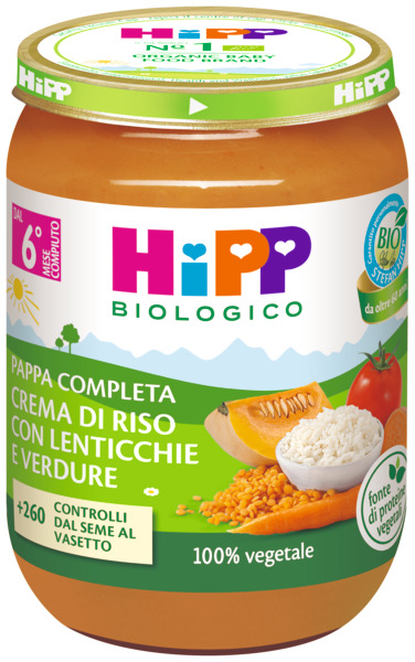 HIPP CREMA DI RISO LENTICCHIE VERDURE 190 G - farmaidea24.com