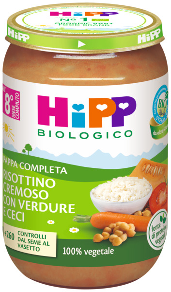 HIPP RISOTTINO CREMOSO VERDURE CECI 220 G - farmaidea24.com