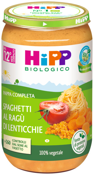 HIPP SPAGHETTI RAGU' DI LENTICCHIE 250 G - farmaidea24.com