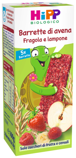 HIPP BARRETTA AVENA FRAGOLA LAMPONE 5 PEZZI DA 20 G - farmaidea24.com
