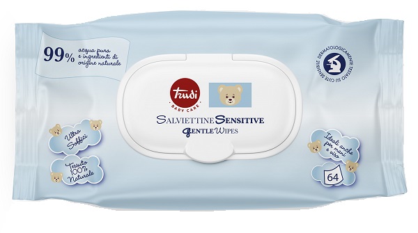 TRUDI BABY CARE SALVIETTINE SENSITIVE 64 PEZZI - farmaidea24.com
