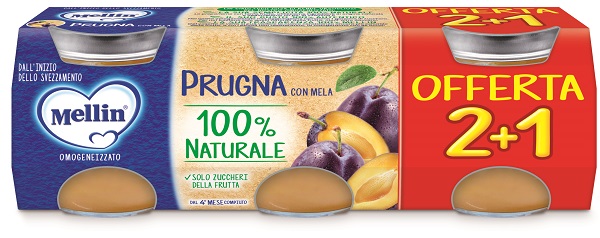 MELLIN OMOGENEIZZATO PRUGNA 3 PEZZI DA 100 G - farmaidea24.com