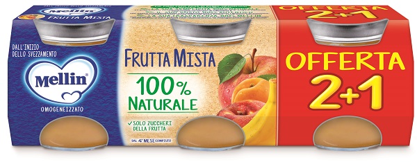 MELLIN OMOGENEIZZATO FRUTTA MISTA 3 PEZZI DA 100 G - farmaidea24.com