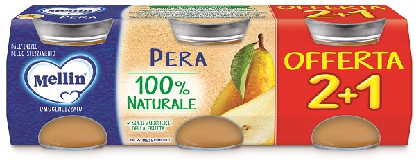 MELLIN OMOGENEIZZATO PERA 3 PEZZI DA 100 G - farmaidea24.com
