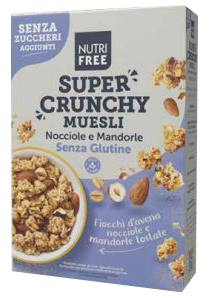 NUTRIFREE SUPER CRUNCHY MUESLI NOCCIOLE E MANDORLE SENZA ZUCCHERI AGGIUNTI 300 G - farmaidea24.com