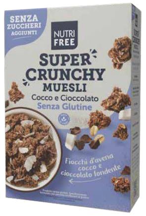 NUTRIFREE SUPER CRUNCHY MUESLI COCCO E CIOCCOLATO SENZA ZUCCHERI AGGIUNTI 300 G - farmaidea24.com