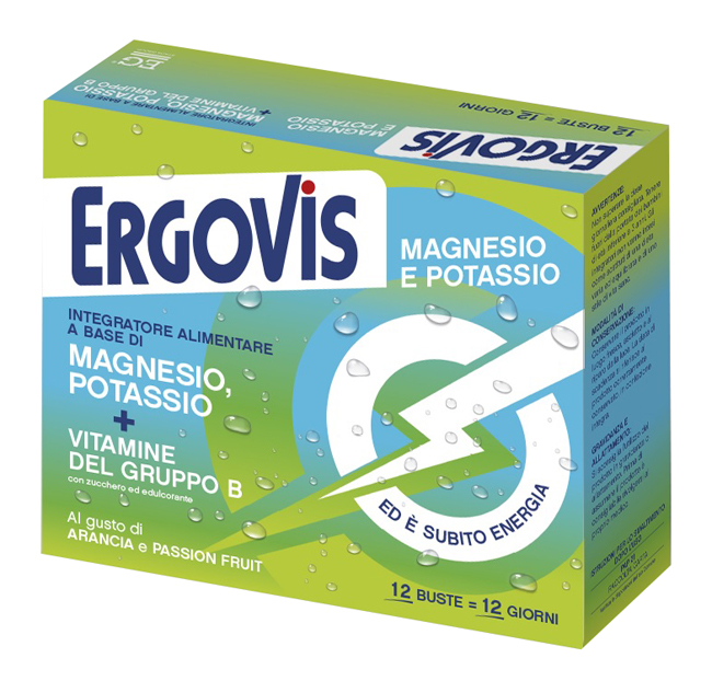 ERGOVIS MG+K VITAMINE B CON ZUCCHERO 12 BUSTINE - farmaidea24.com