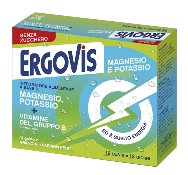 ERGOVIS MG+K VITAMINE B SENZA ZUCCHERO 12 BUSTINE - farmaidea24.com