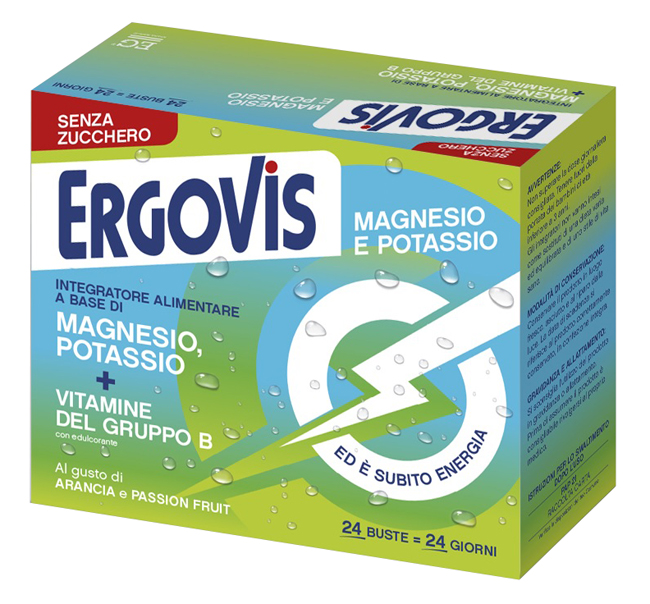 ERGOVIS MG+K VITAMINE B SENZA ZUCCHERO 24 BUSTINE - farmaidea24.com