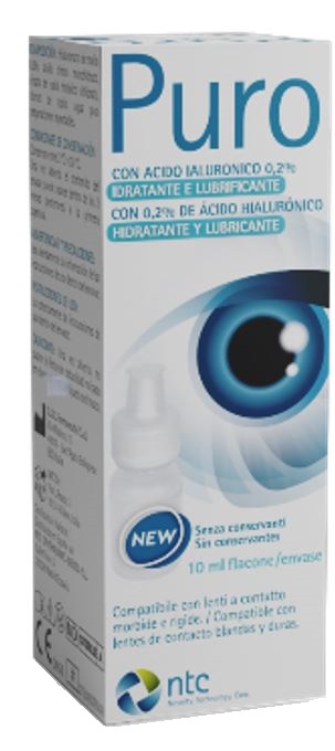 SOLUZIONE STERILE PER USO OFTALMICO PURO IDRATANTE E LUBRIFICANTE 0,2% ACIDO IALURONICO SENZA CONSERVANTI 10 ML - farmaidea24.com