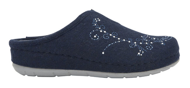 INVERNESS STRASS WOOL+STRASS PANTOFOLA WOMAN NAVY BLUE 39 - farmaidea24.com
