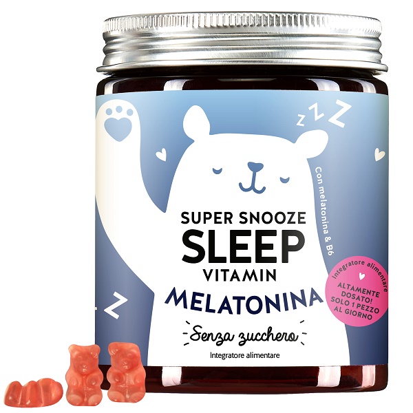 BEARS WITH BENEFITS SUPER SNOOZE SLEEP VITAMIN WITH MELATONIN SUGARFREE 45 CARAMELLE GOMMOSE - farmaidea24.com