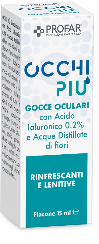 GOCCE OCULARI PROFAR OCCHIPIU' ACIDO IALURONICO 0,2% E ACQUE DISTILLATE DI FIORI 15 ML - farmaidea24.com