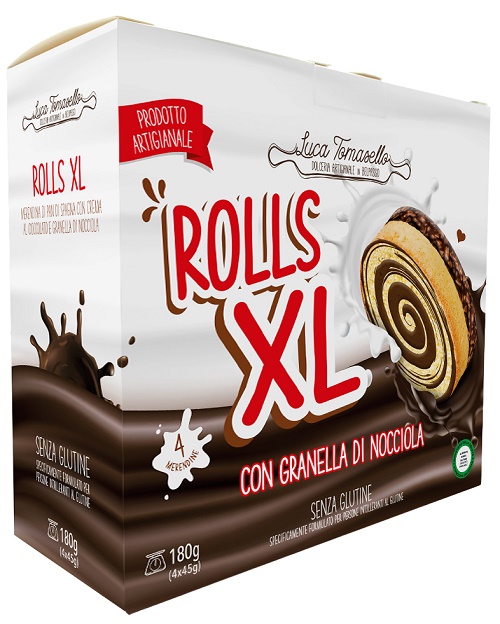 ROLLS XL MERENDINA PAN DI SPAGNA GRANELLA NOCCIOLA 180 G - farmaidea24.com