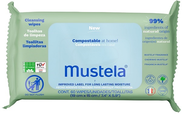 MUSTELA SALVIETTE COMPOSTABILI PROFUMATE 60 PEZZI - farmaidea24.com