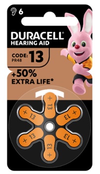 DURACELL EASY TAB 13 ARANCIO BATTERIA PER APPARECCHIO ACUSTICO 6 PEZZI - farmaidea24.com