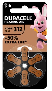 DURACELL EASY TAB 312 MARRONE BATTERIA PER APPARECCHIO ACUSTICO 6 PEZZI - farmaidea24.com