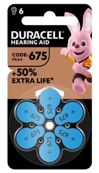 DURACELL EASY TAB 675 BLU BATTERIA PER APPARECCHIO ACUSTICO 6 PEZZI - farmaidea24.com