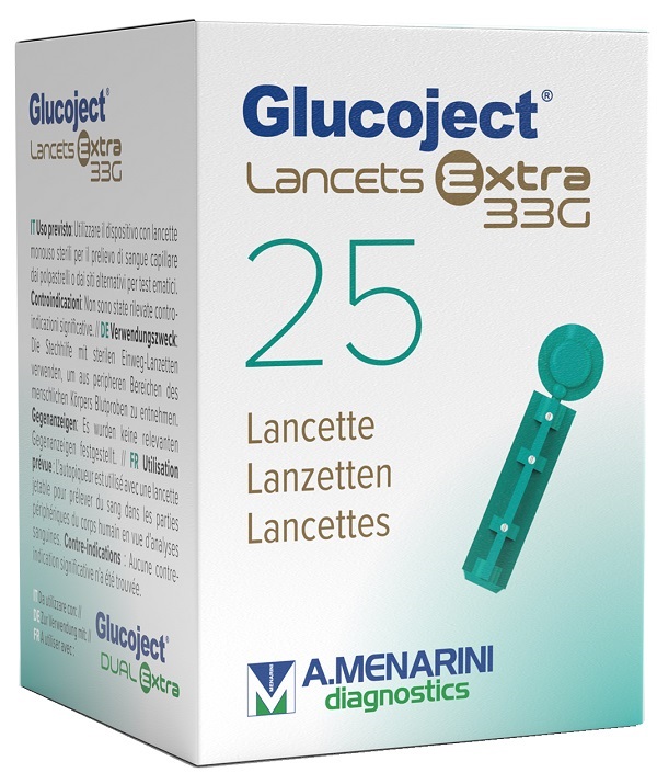 LANCETTA PUNGIDITO GLUCOJET EXTRA GAUGE 33 25 PEZZI - farmaidea24.com