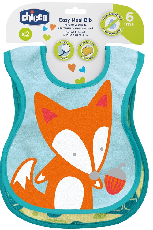 CHICCO BAVAGLINE 6M+ NEUTRE 2 PEZZI - farmaidea24.com