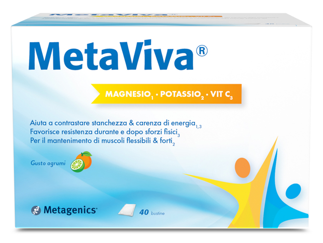 METAVIVA MAGNESIO/POTASSIO/VITAMINA C 40 BUSTINE - farmaidea24.com