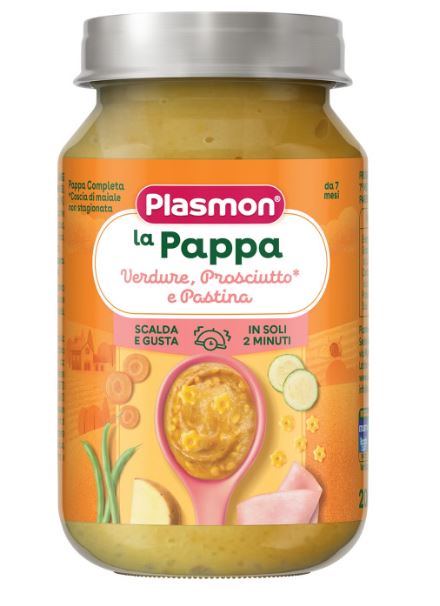 PLASMON LA PAPPA VERDURE PROSCIUTTO E PASTINA 200 G - farmaidea24.com