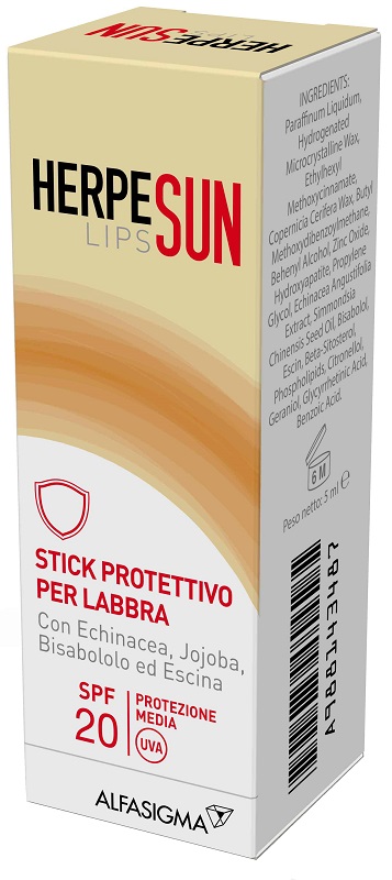HERPESUN LIP STICK LABBRA SPF 20 5 ML - farmaidea24.com